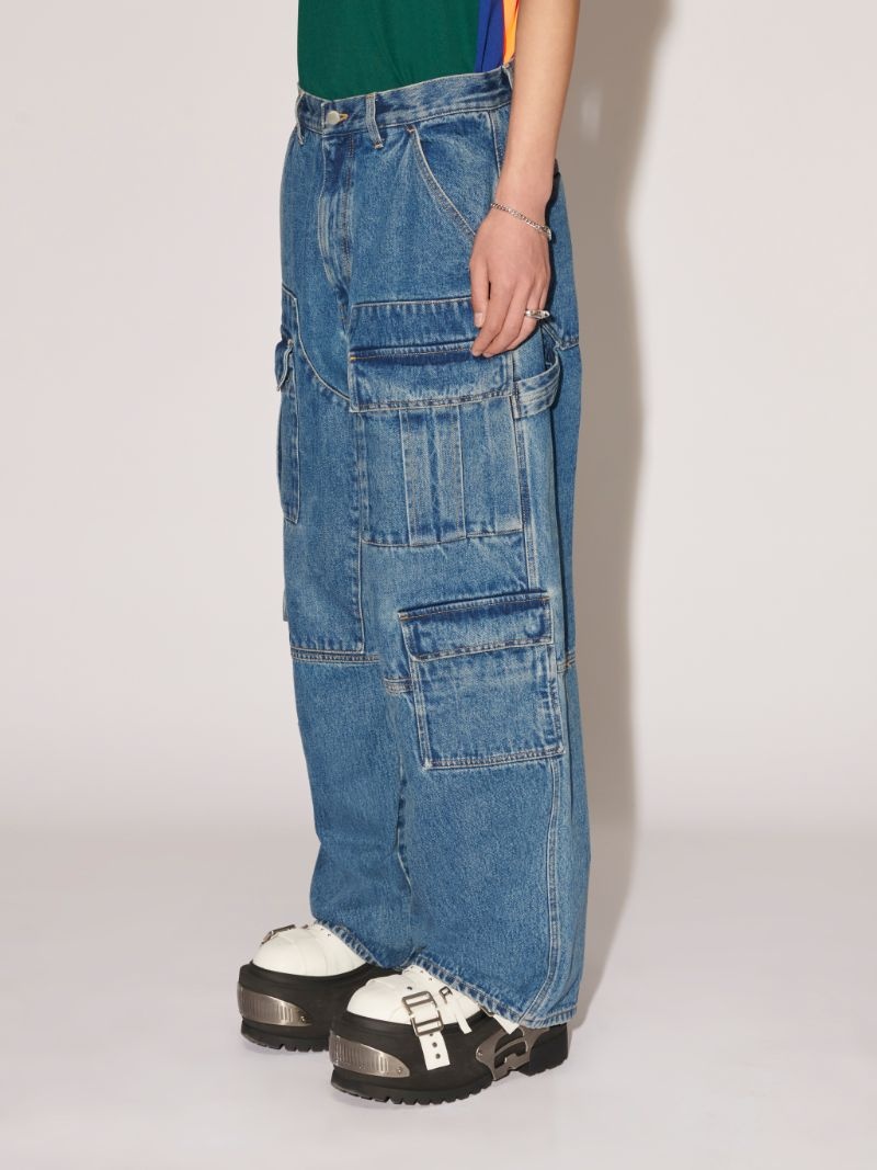 POCKETS DENIM CARGO PANTS - 5