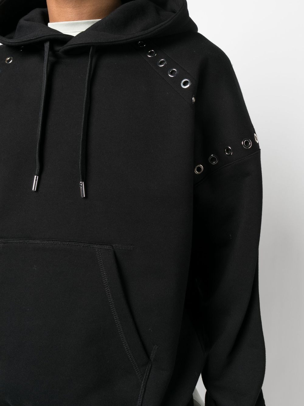 eyelet-embellished hoodie - 5
