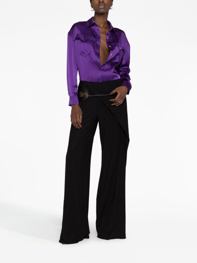 TOM FORD cut-out wide-leg silk trousers outlook