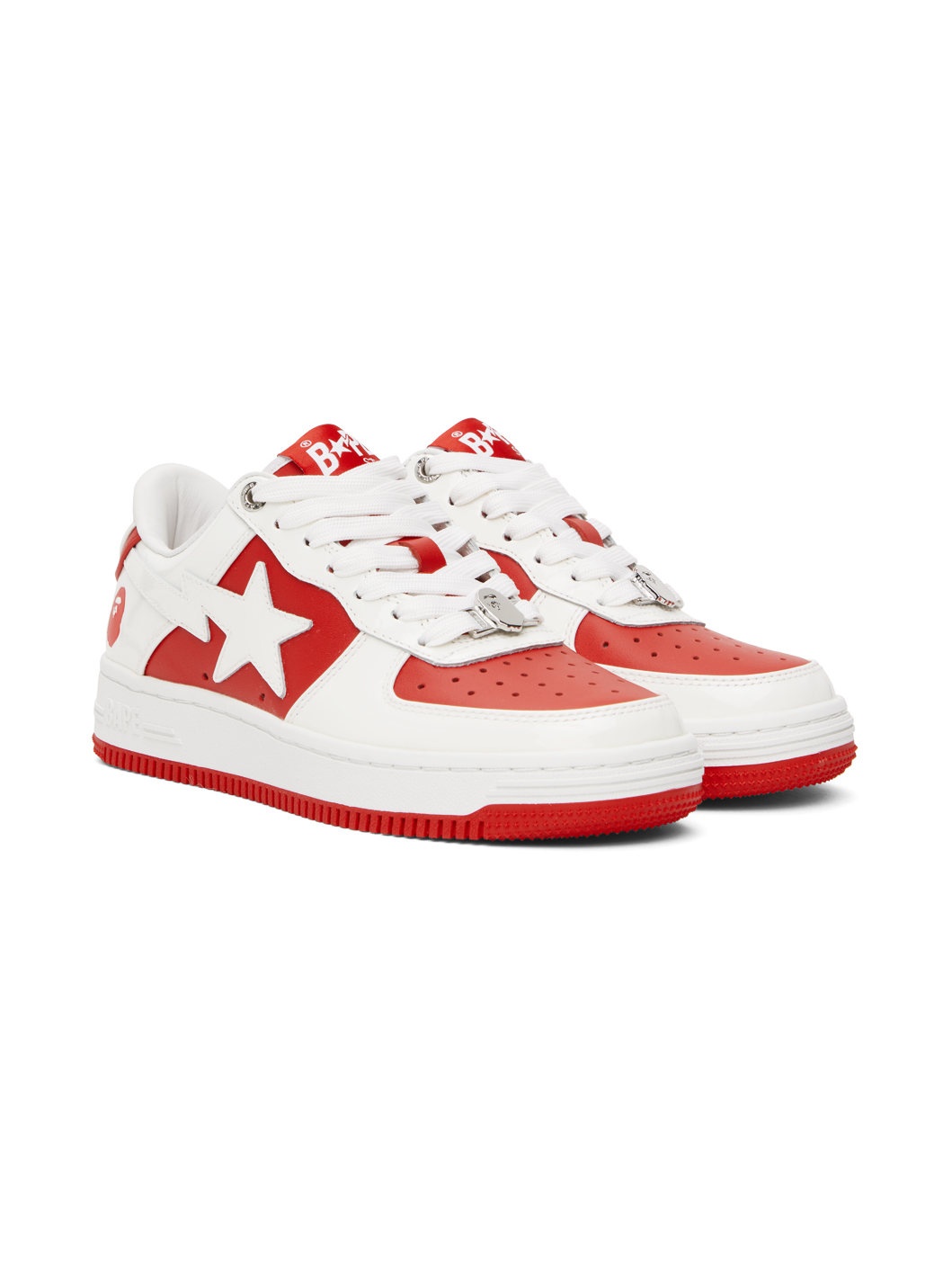 White & Red STA #6 Sneakers - 4