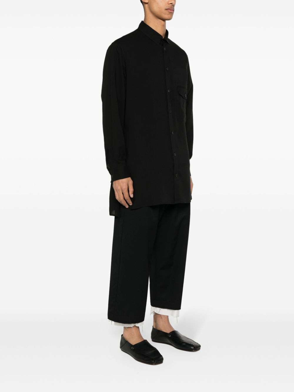 asymmetric poplin shirt - 3