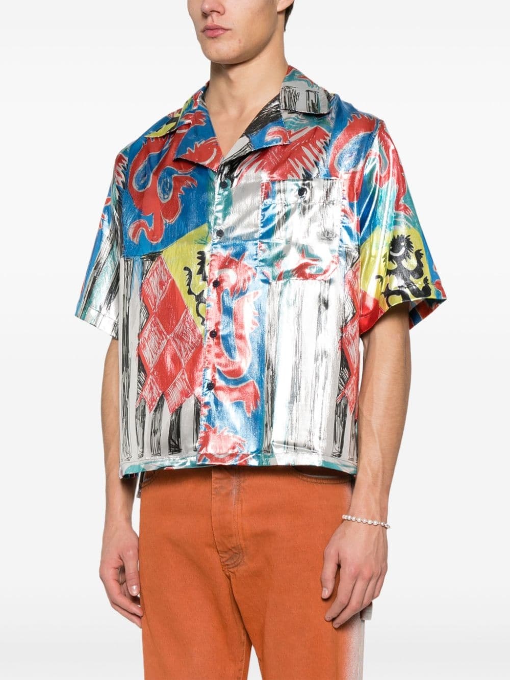 metallic-sheen shirt - 2