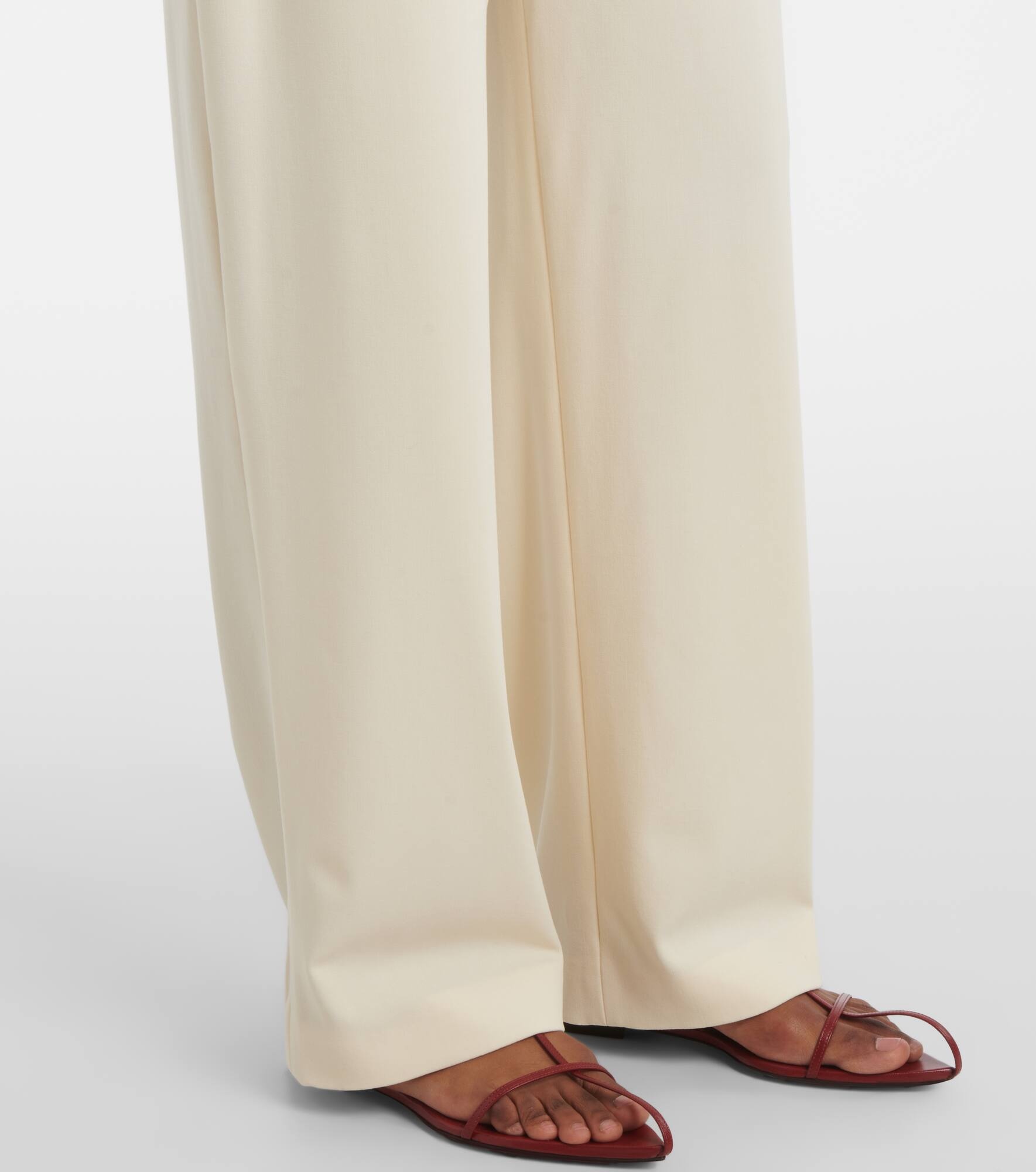 Larissa high-rise wool-blend wide-leg pants - 5
