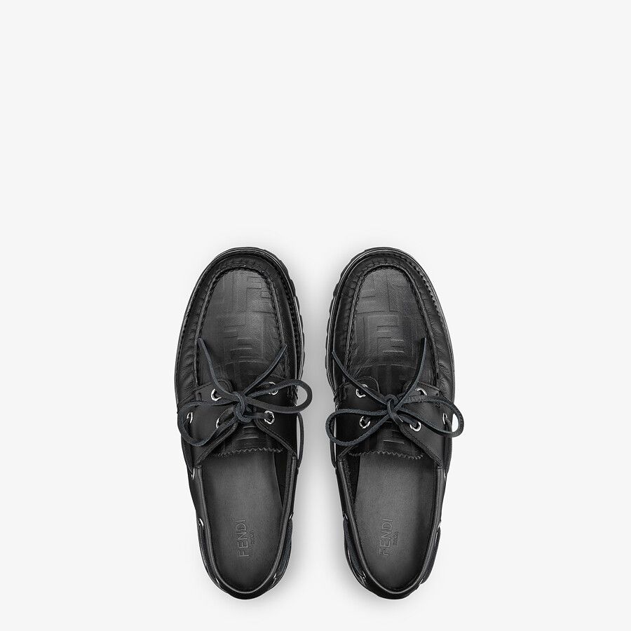 Black leather loafers - 4