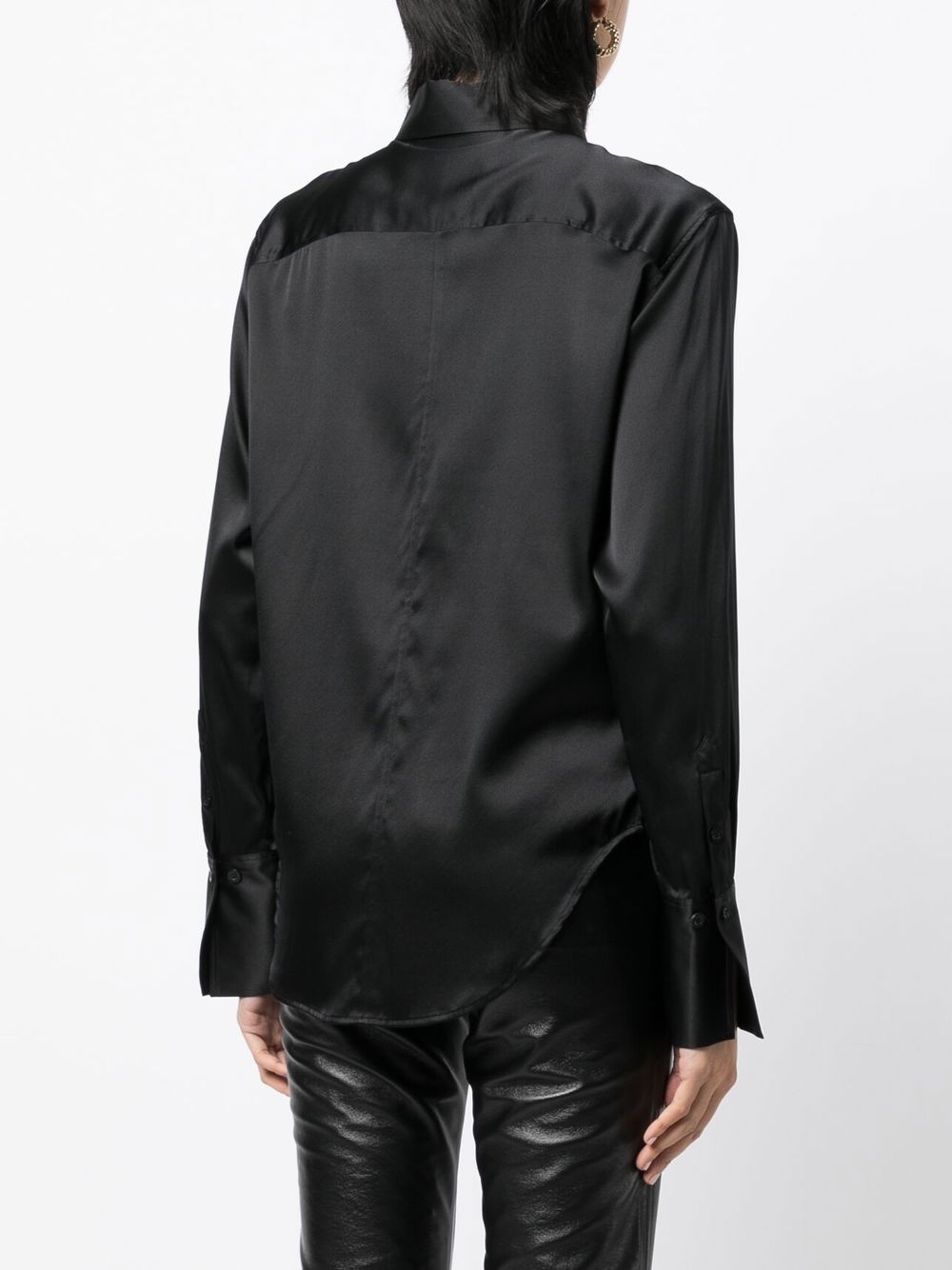 long-sleeved silk shirt - 4