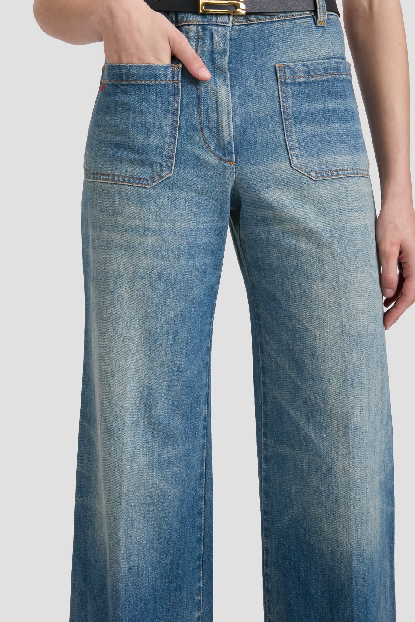 Alina High Waisted Jean In Washed Blue - 3