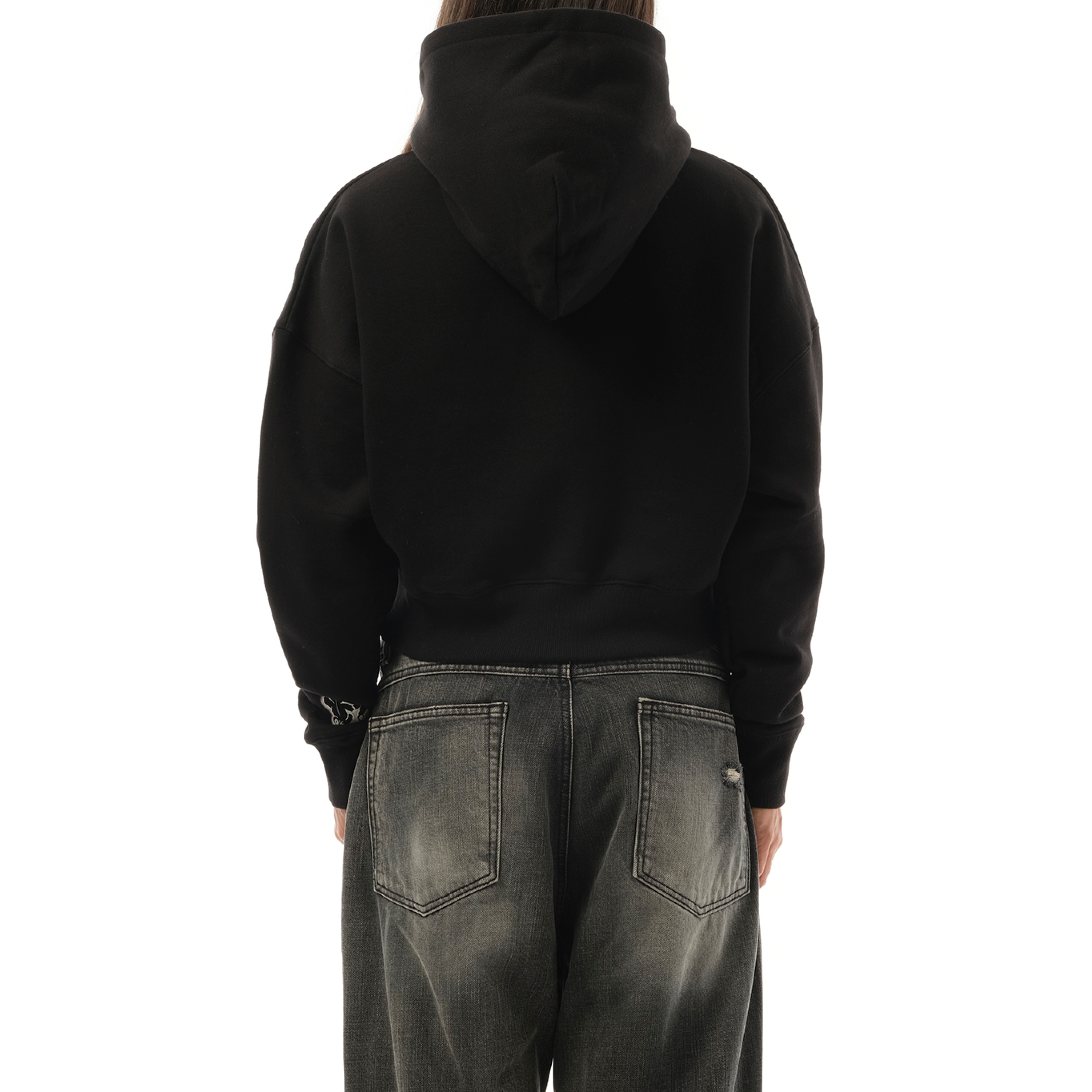 Oversized Teddy Bear Hoodie in Black - 6
