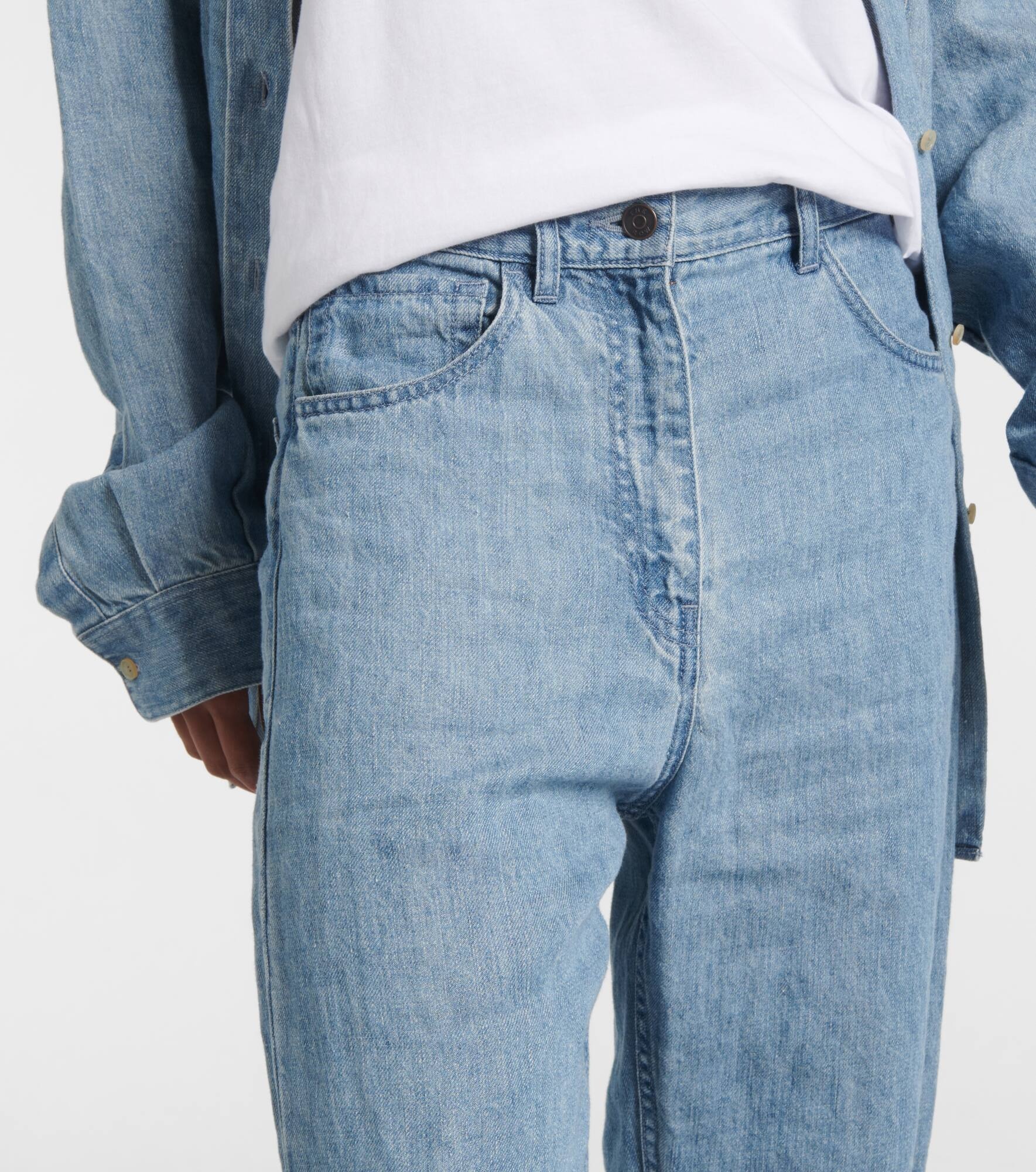 Tarley mid-rise linen wide-leg jeans - 4