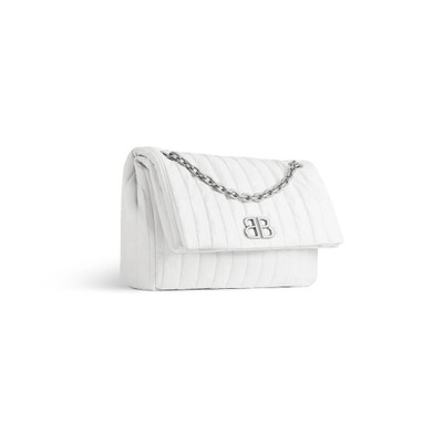 BALENCIAGA Women's Monaco Medium Chain Bag Quilted in Off White outlook