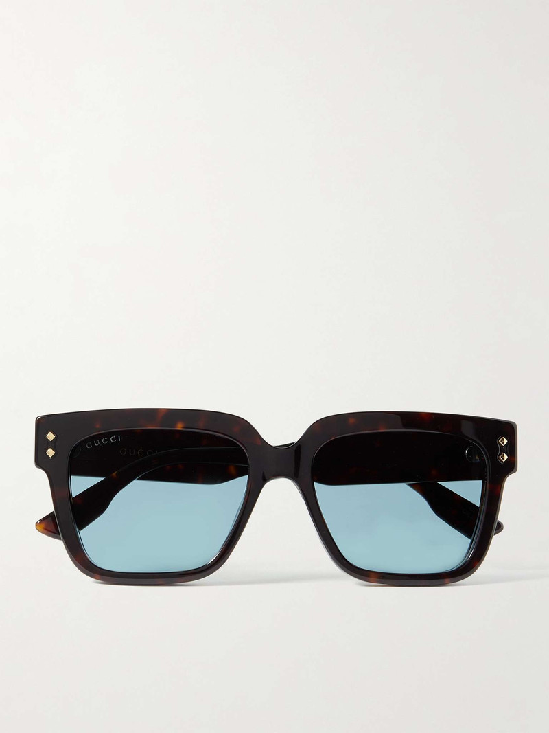 Square-Frame Tortoiseshell Acetate Sunglasses - 1