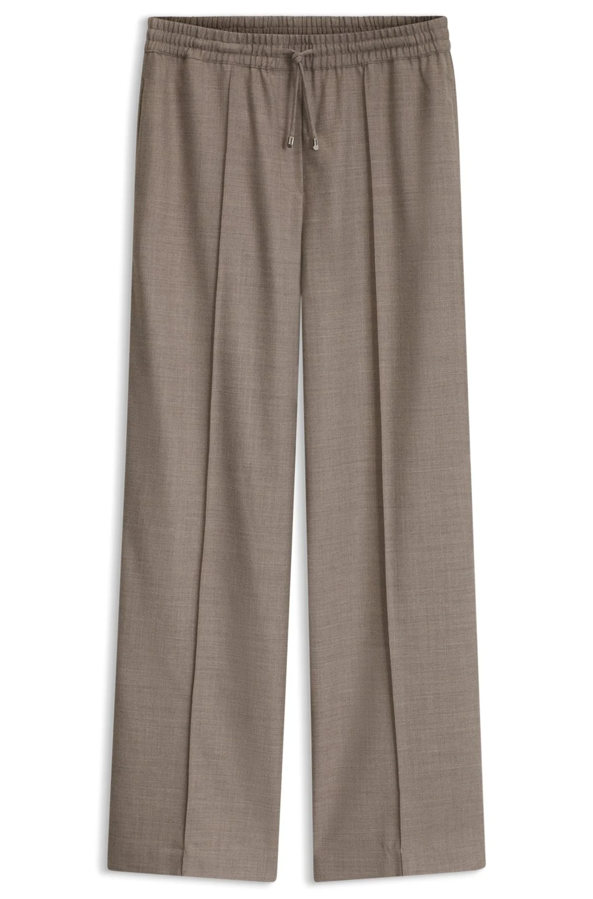 STRAIGHT-FIT PANTS IN FLANNEL WITH DRAWSTRING WAIST - 1