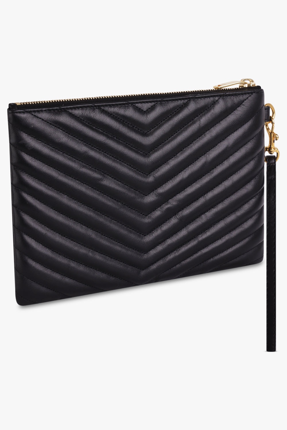 SMALL MONOGRAMME QUILTED POUCH | BLACK/GOLD - 2