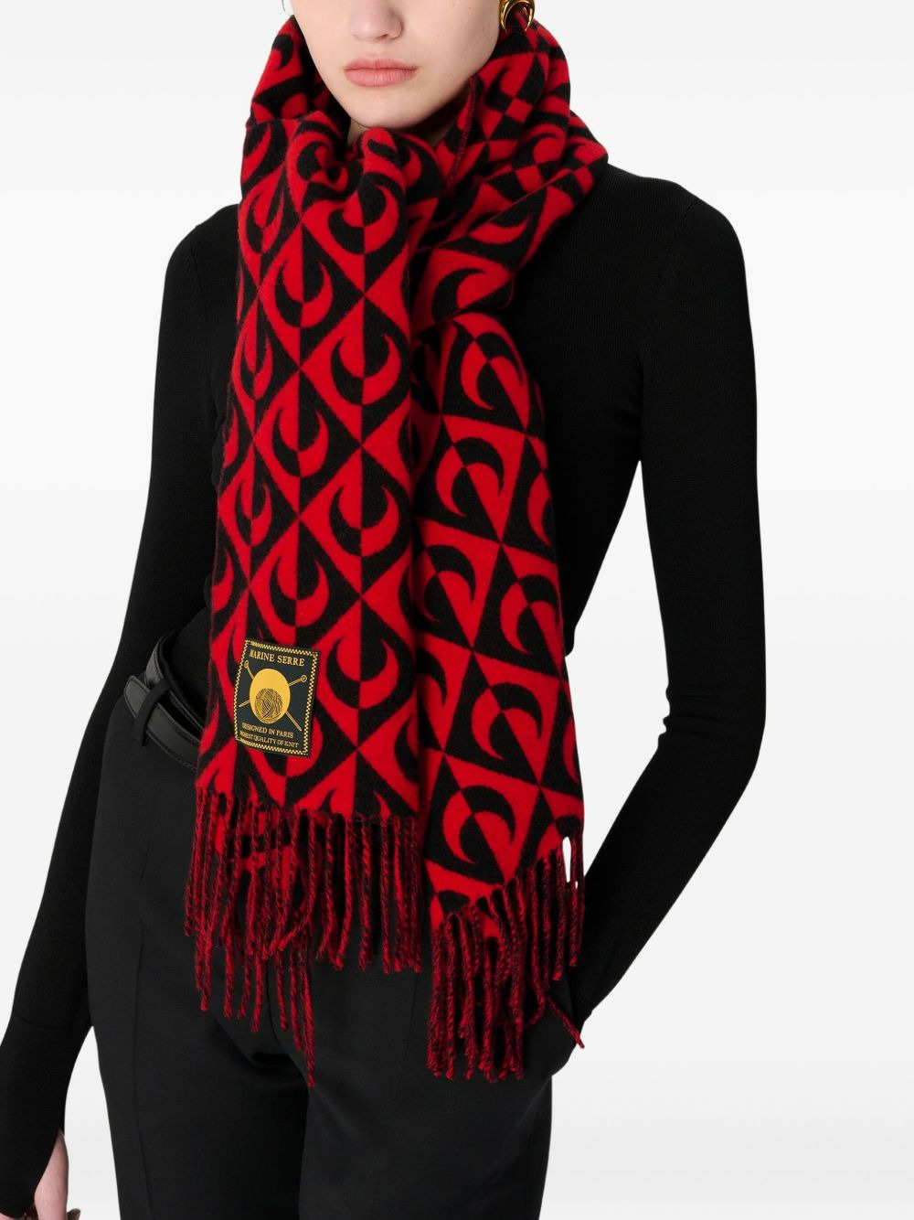 moon lozenge wool scarf - 2