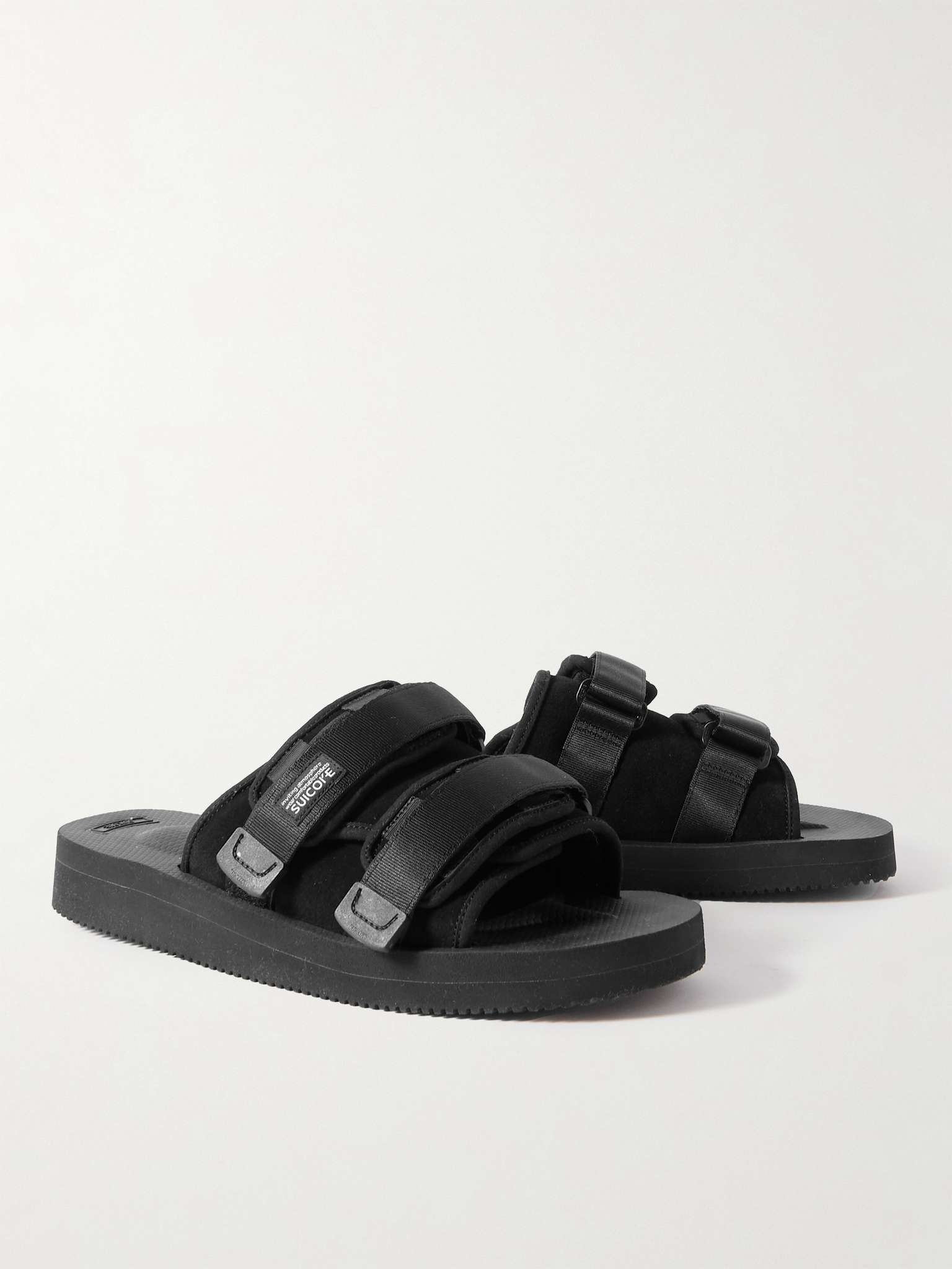 Moto-VS Webbing-Trimmed Suede Sandals - 4