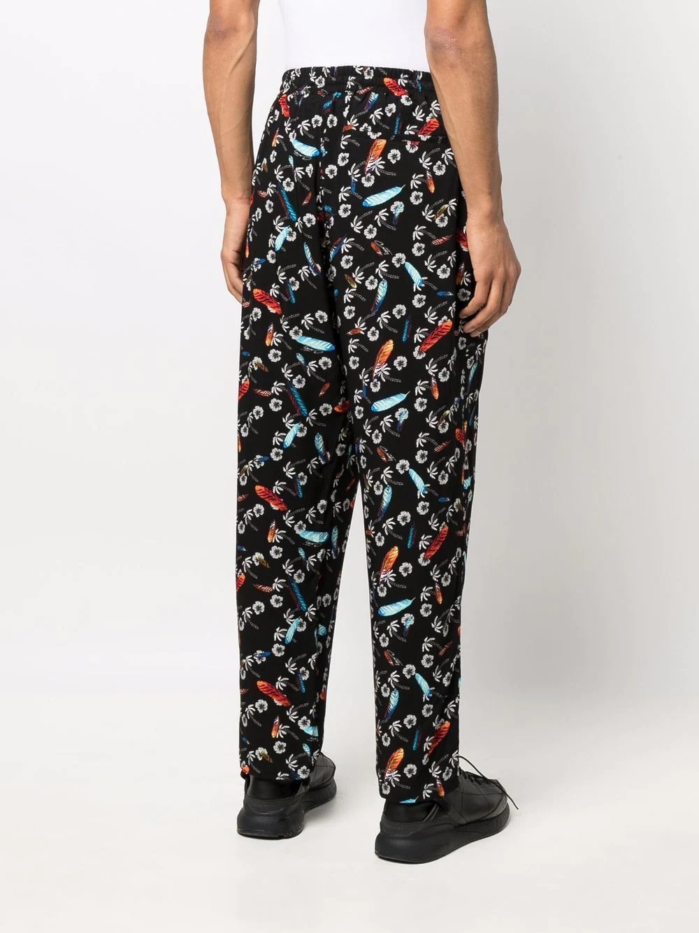 graphic-print pleated track pants - 4