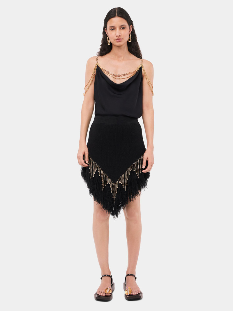 rabanne BLACK TOP EMBELLISHED WITH "EIGHT" SIGNATURE CHAIN outlook