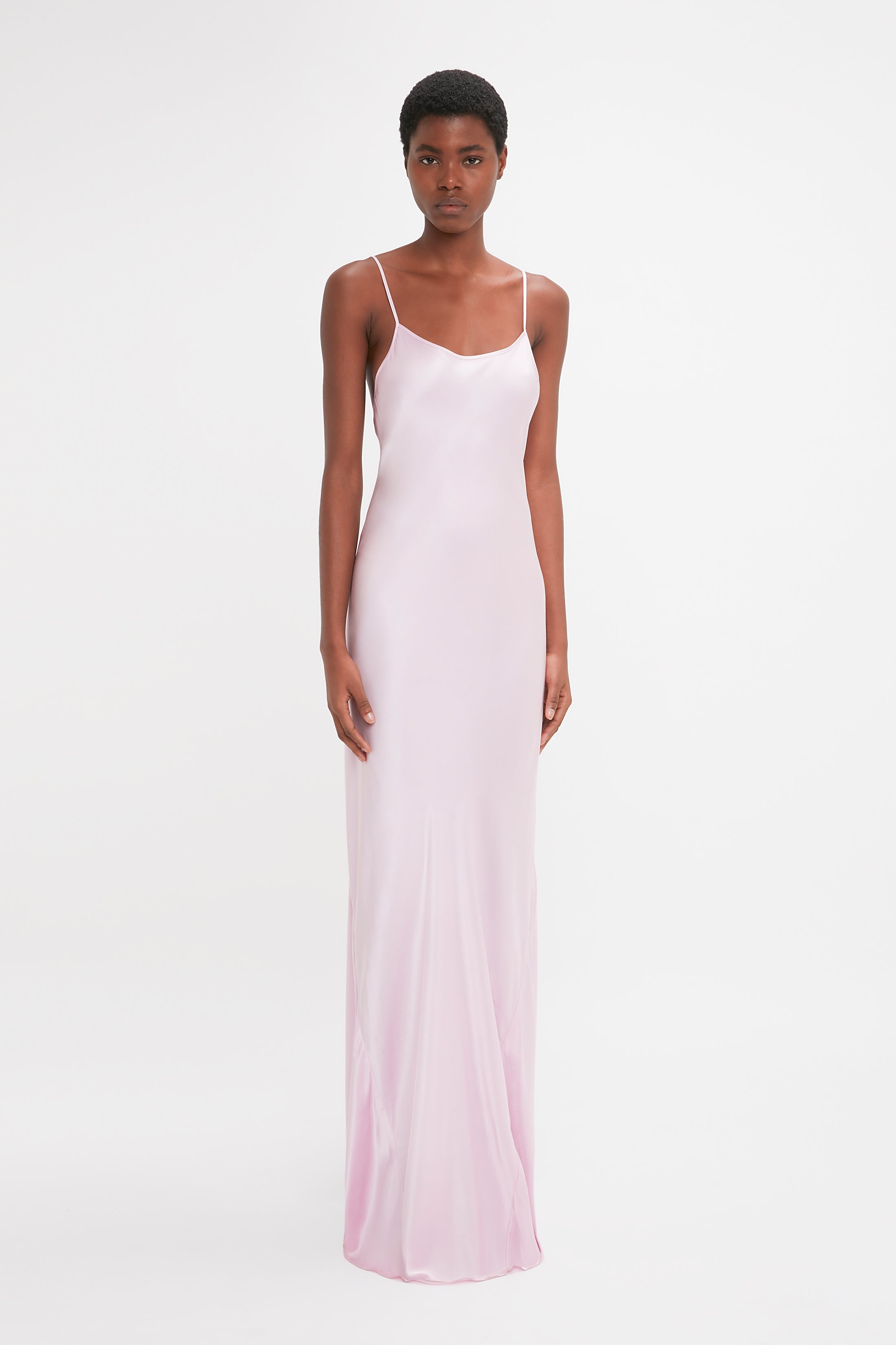 Low Back Cami Floor-Length Dress In Rosa - 2