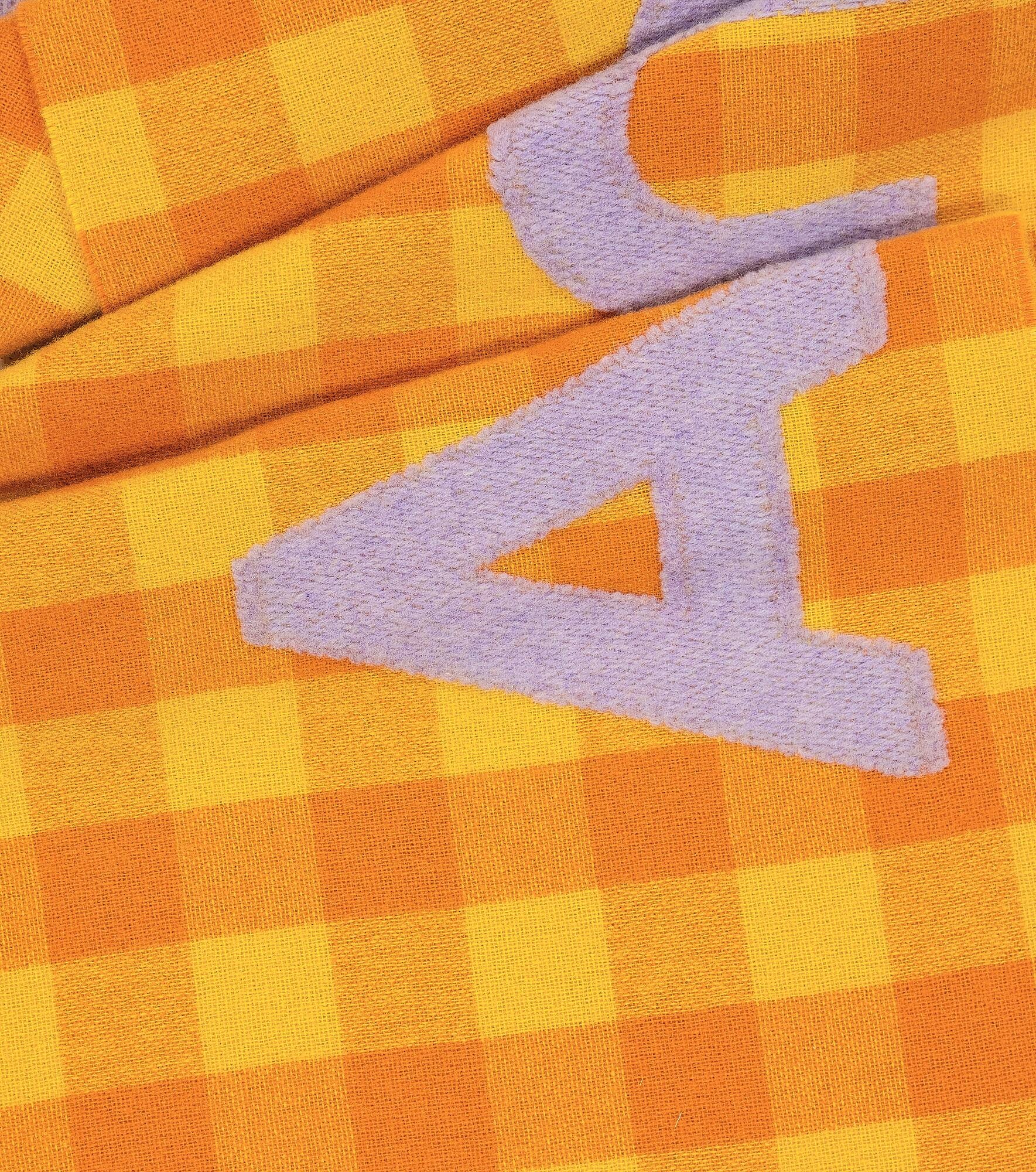 Logo checked wool-blend scarf - 4