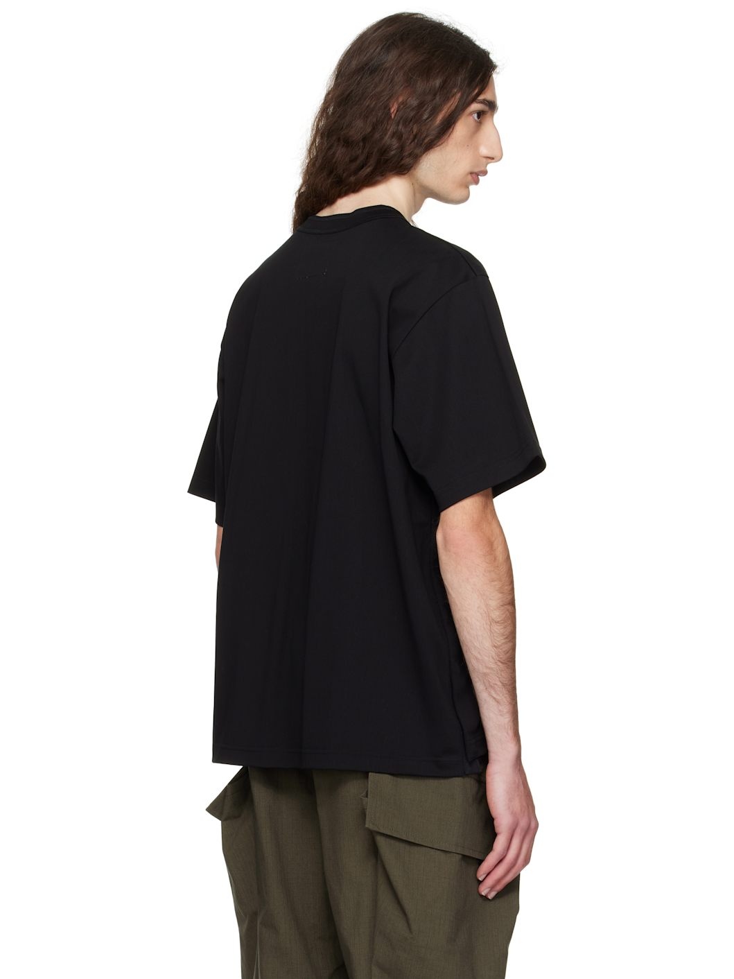 Black 'S' Cotton Jersey T-shirt - 3