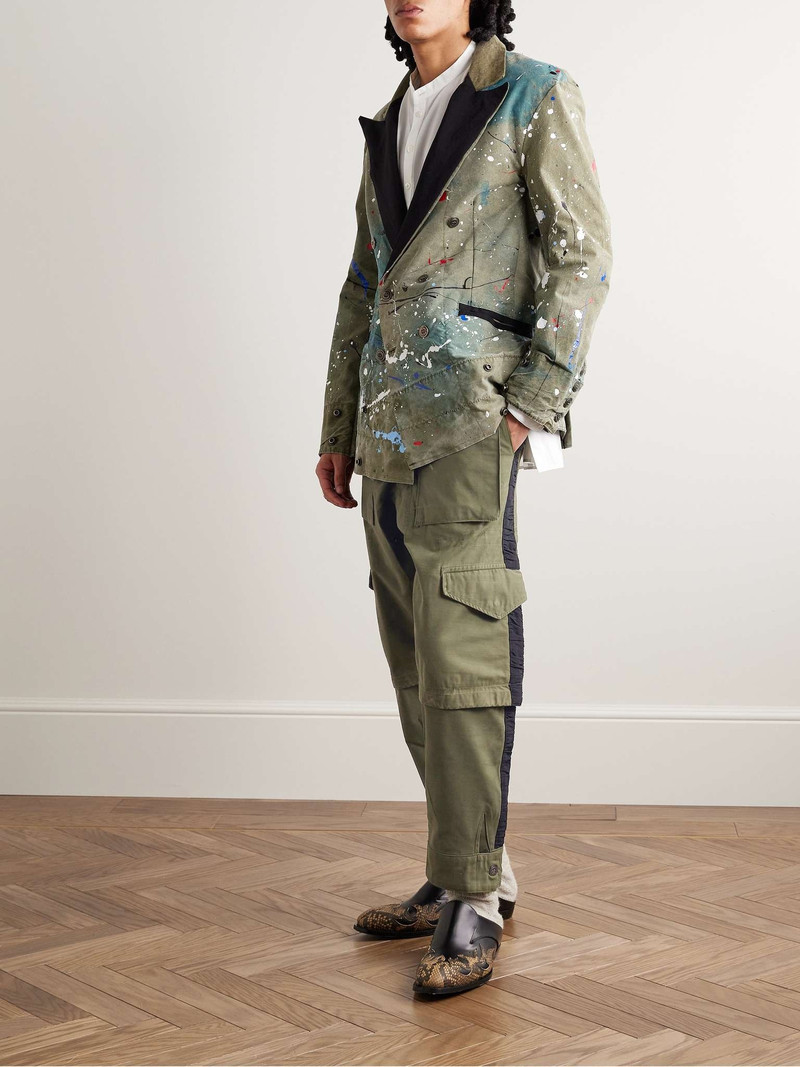 Greg Lauren Army Tapered Cotton-Blend Drawstring Cargo Trousers outlook