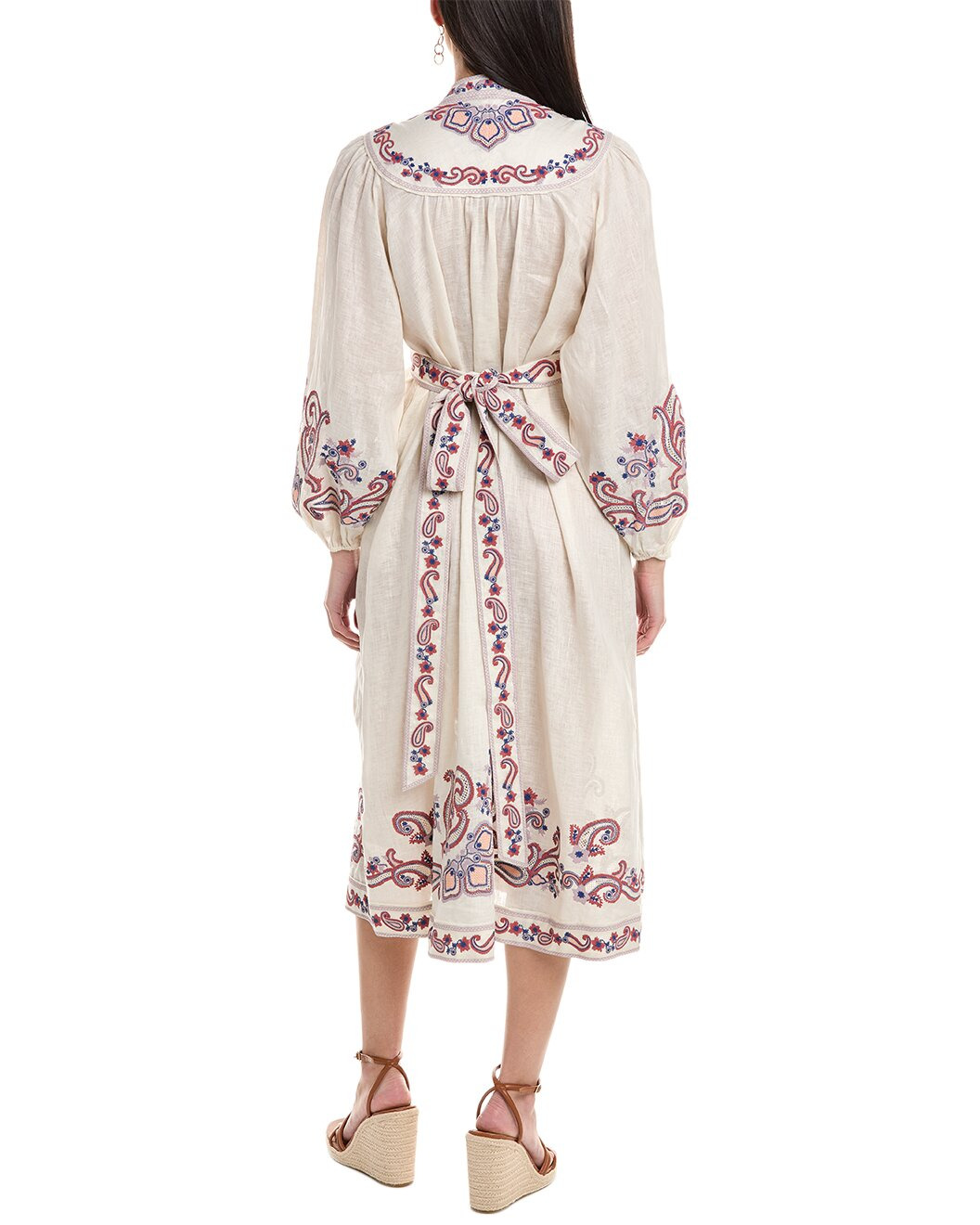 Zimmermann Devi Embroidered Linen Midi Dress - 2