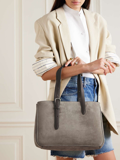 Brunello Cucinelli Leather-trimmed suede tote outlook