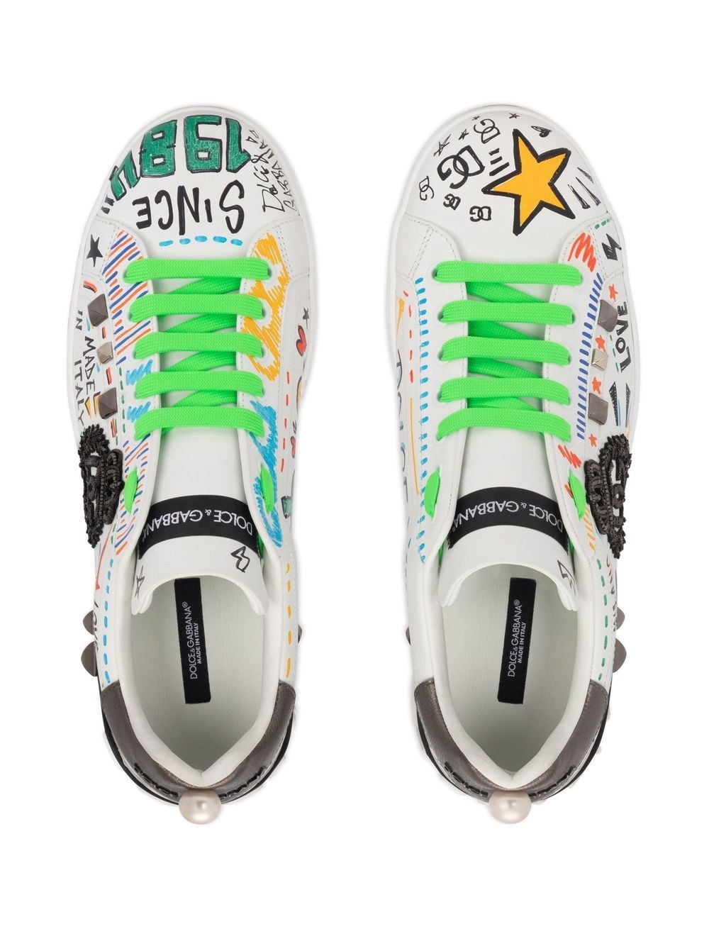 graffiti-print low-top sneakers - 3