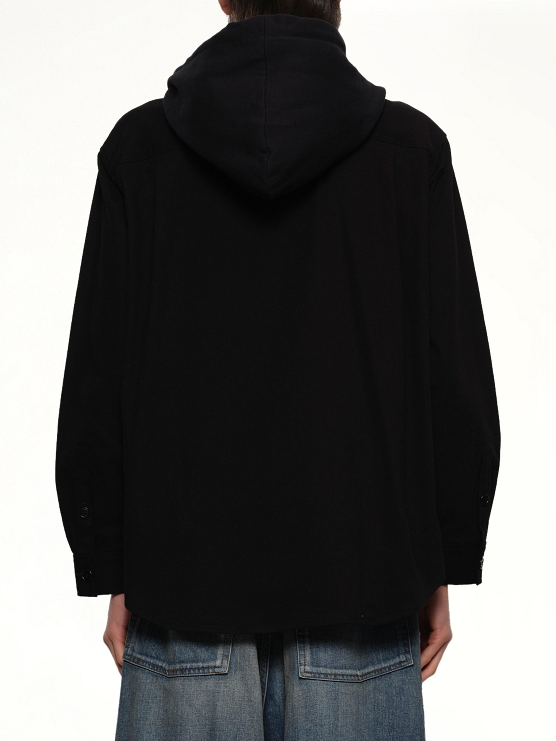 Hooded Blouse in Black - 5