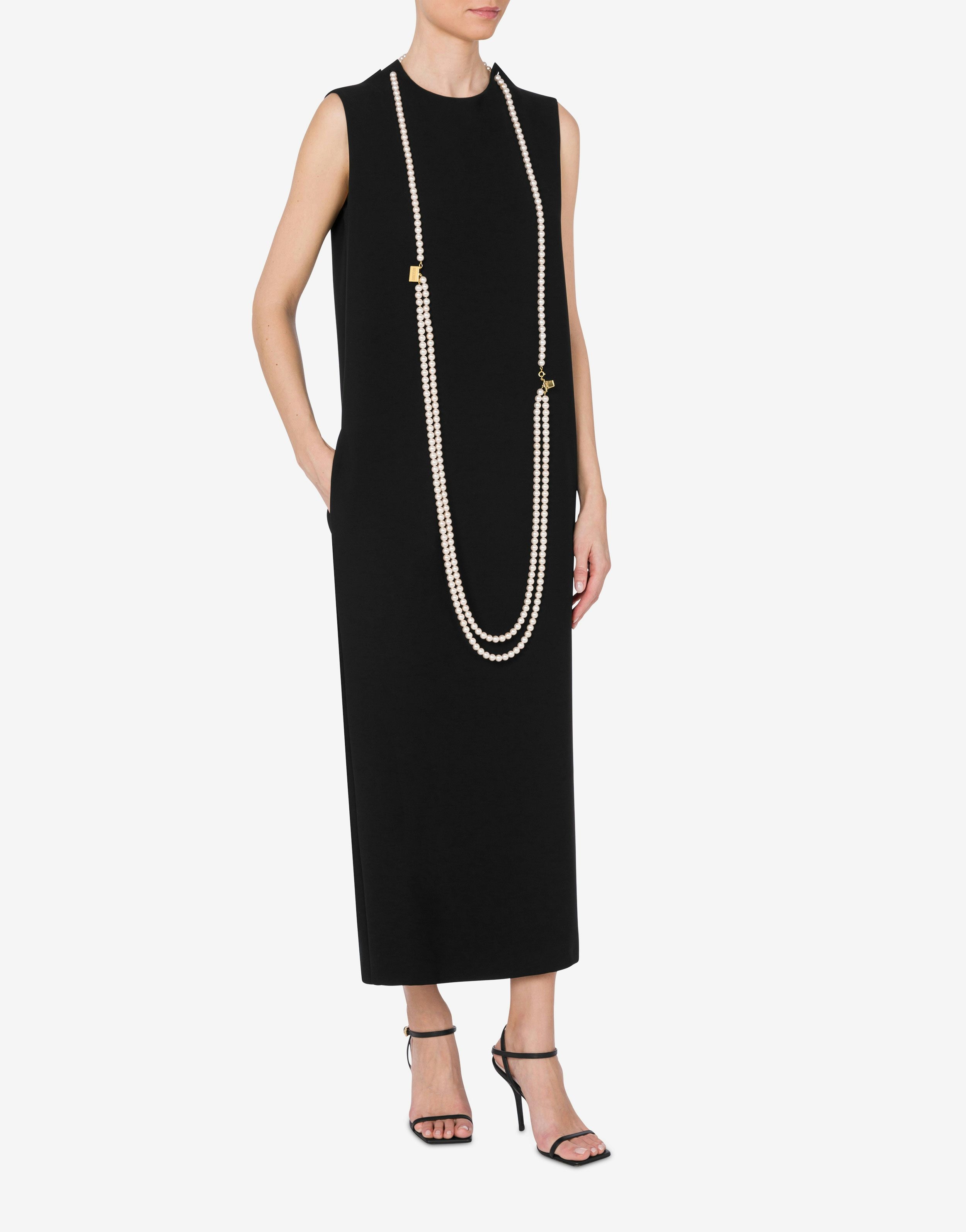 DRESS IN STRETCH CREPE PEARLS - 2