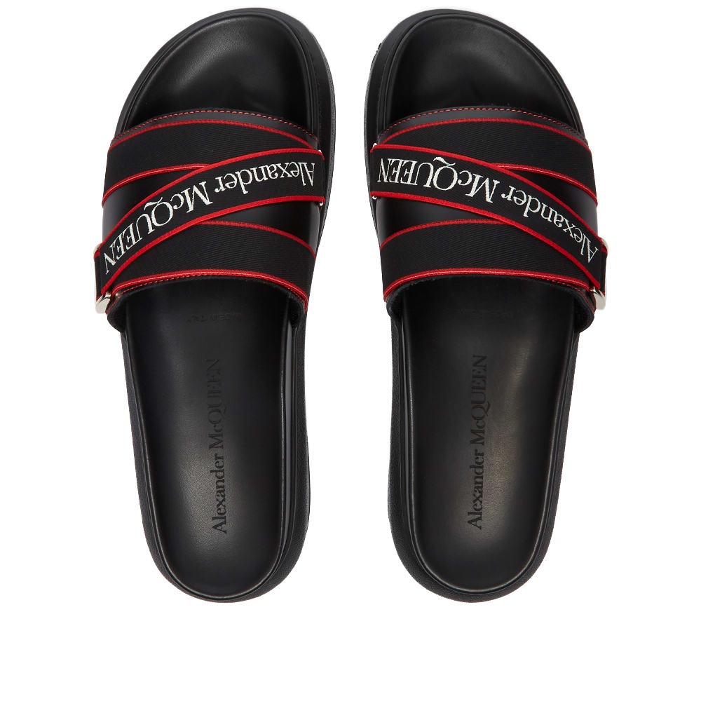 Alexander McQueen Wedge Sole Taping Logo Pool Slide - 5