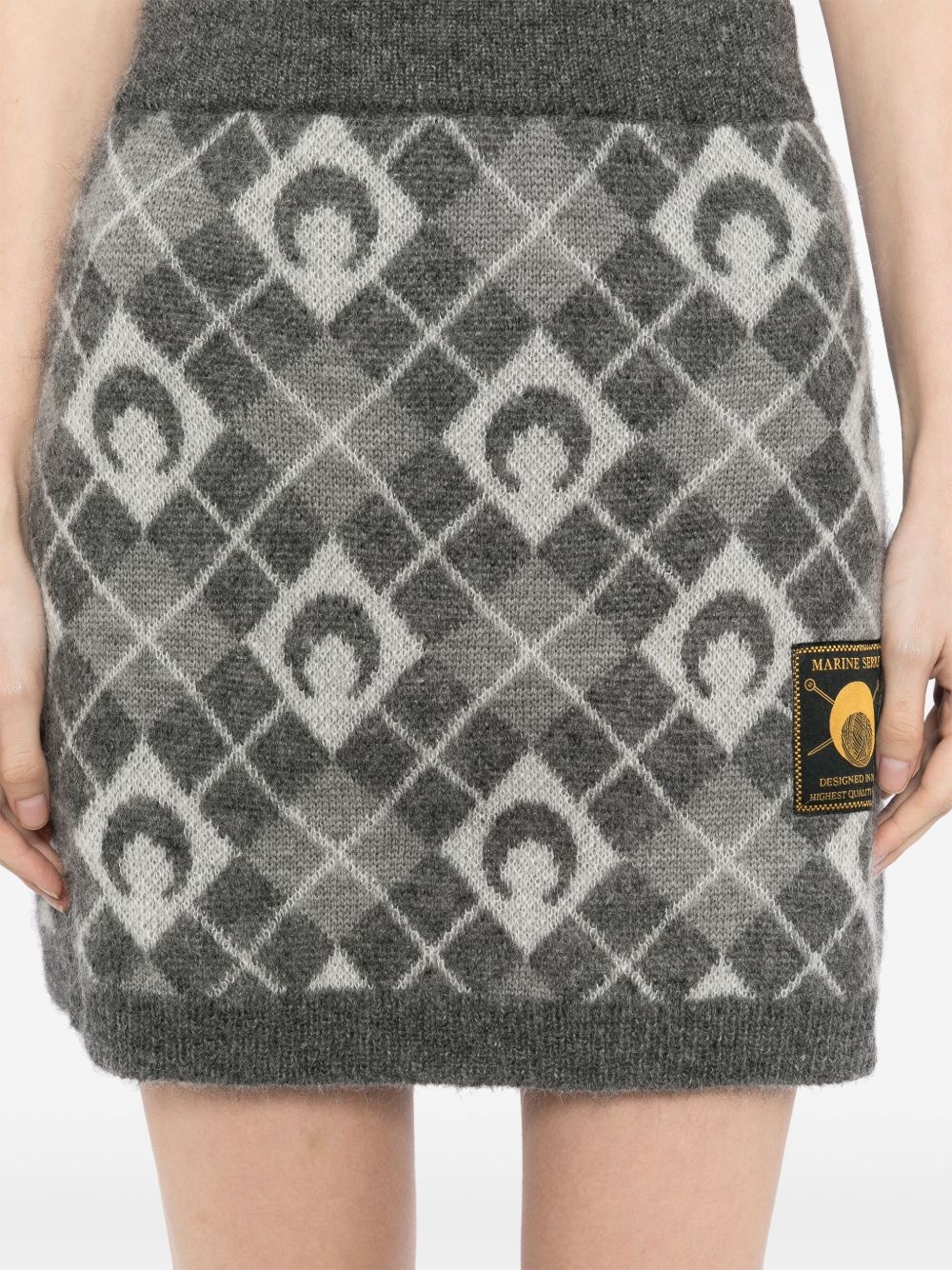 Moon Argyle knit mini skirt - 5