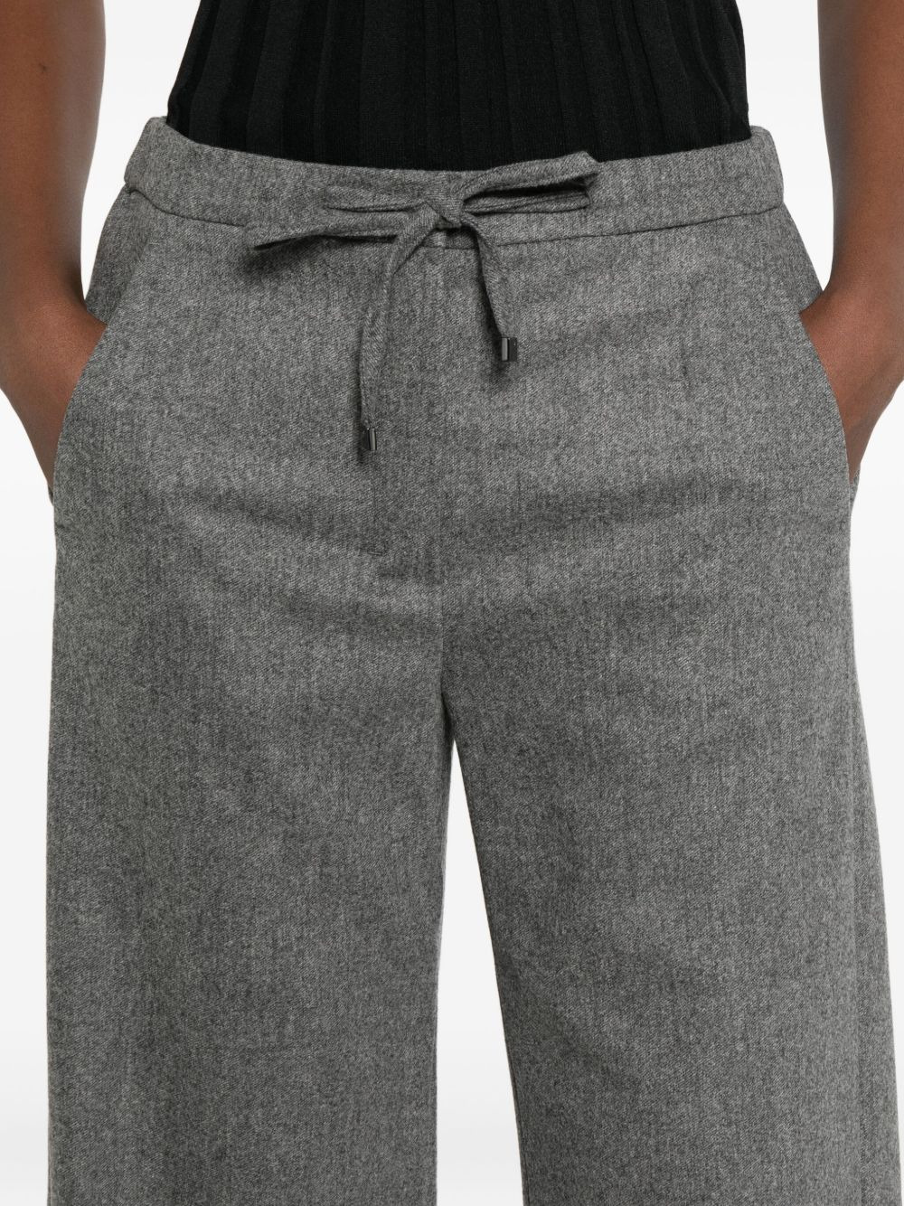drawstring-fastening trousers - 5