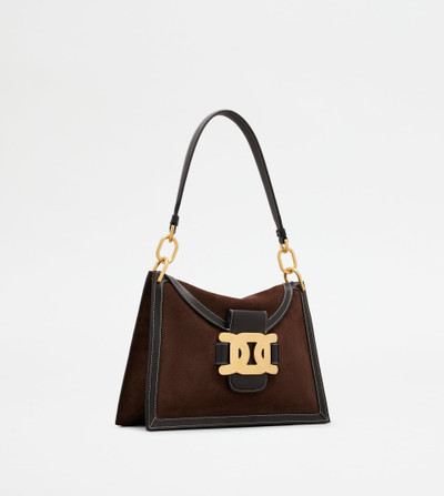 Tod's KATE SHOULDER BAG IN SUEDE SMALL - BROWN outlook