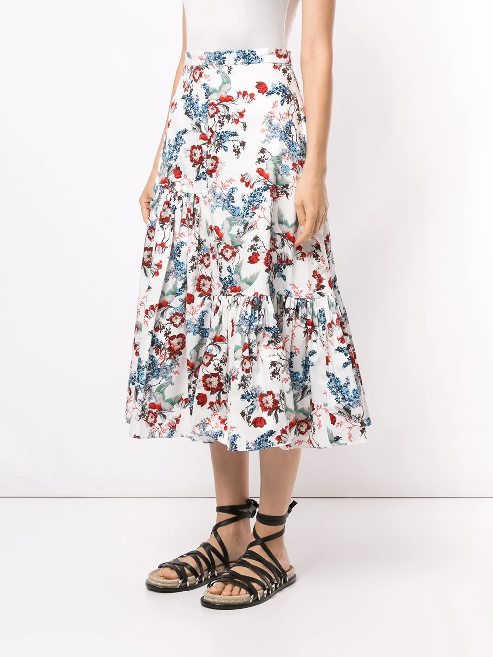 floral-print midi skirt - 3