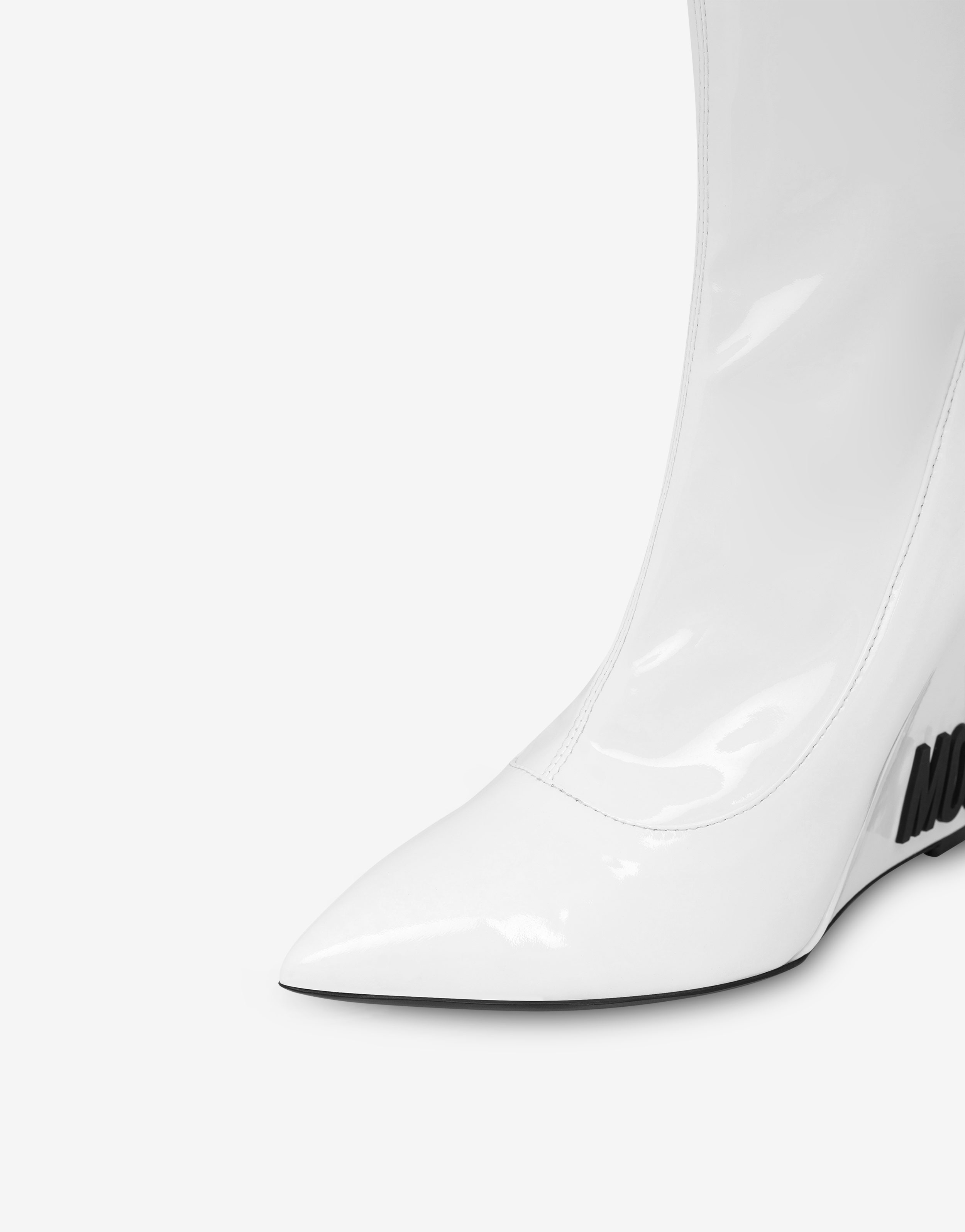 RUBBER LOGO WEDGE STRETCH ANKLE BOOTS - 4