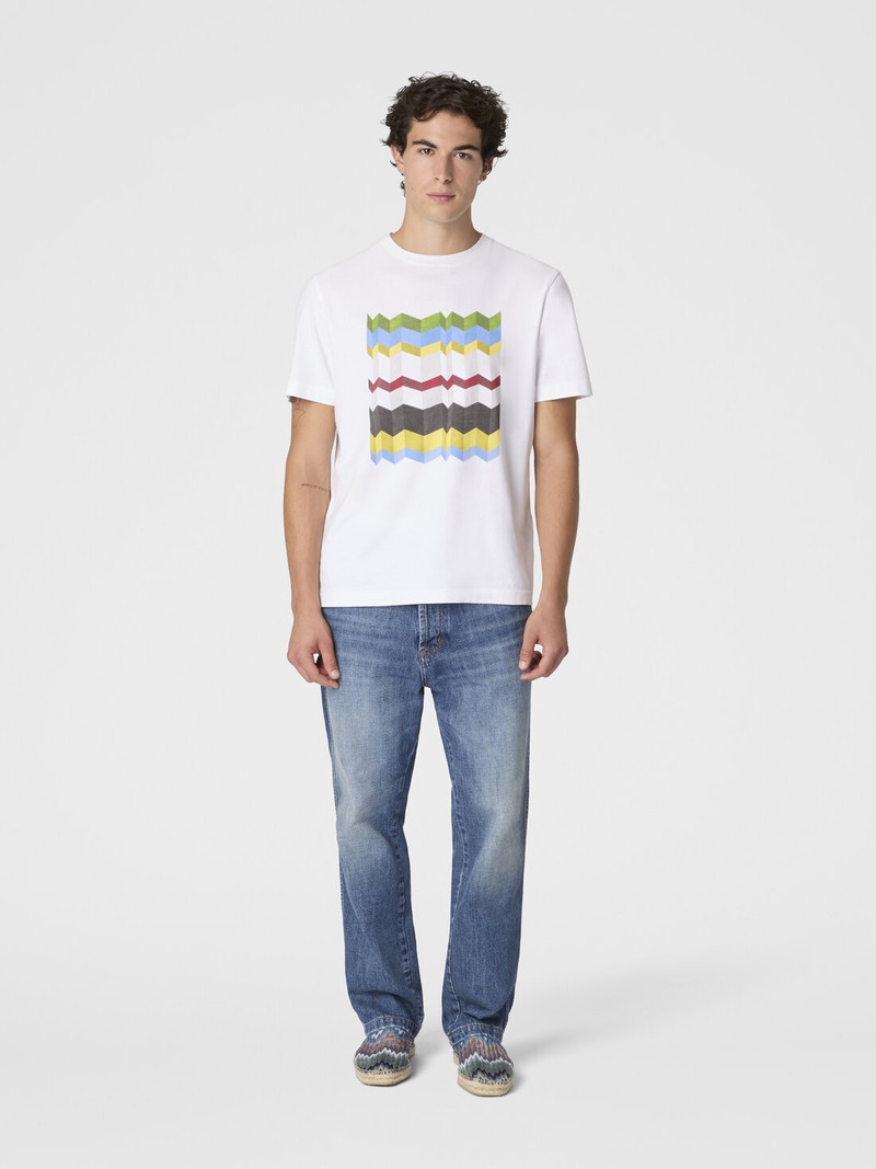 Missoni Crew-neck cotton T-shirt with macro zigzag print outlook
