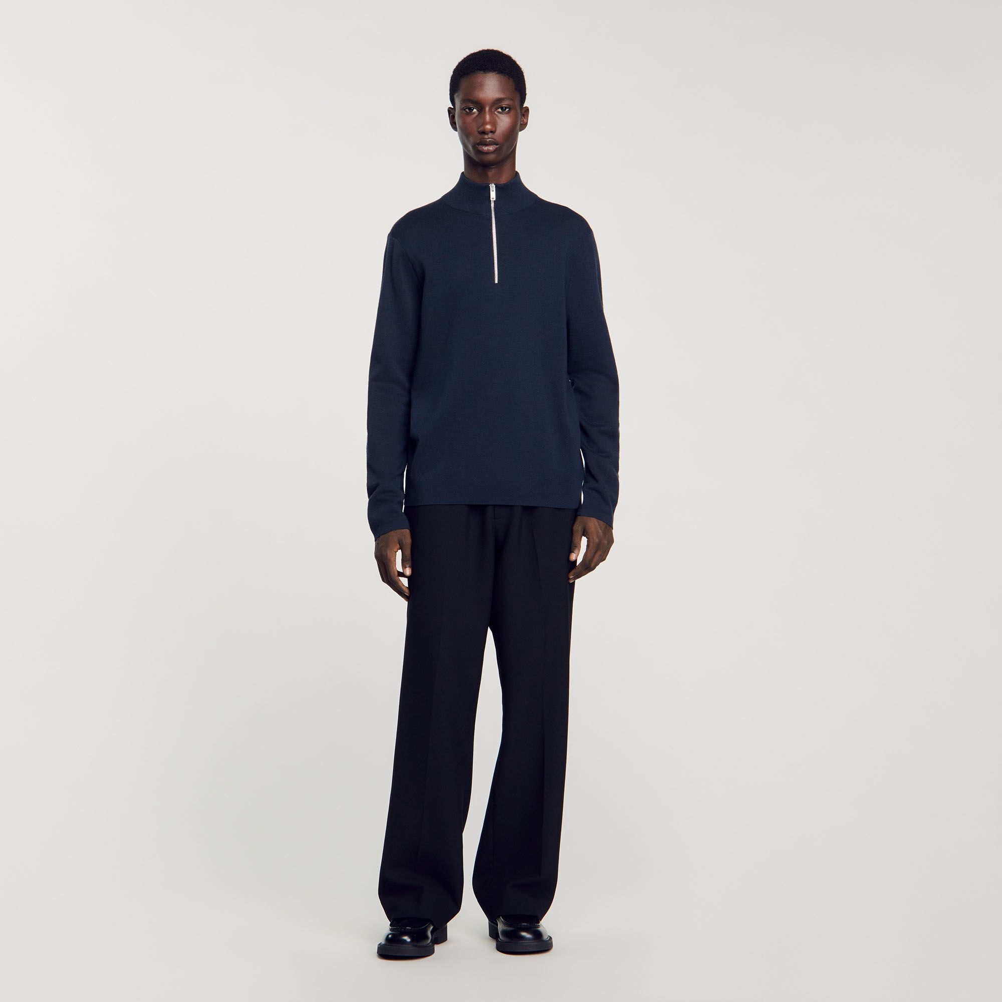 WOOL SWEATER WITH ZIPPED COLLAR - 3