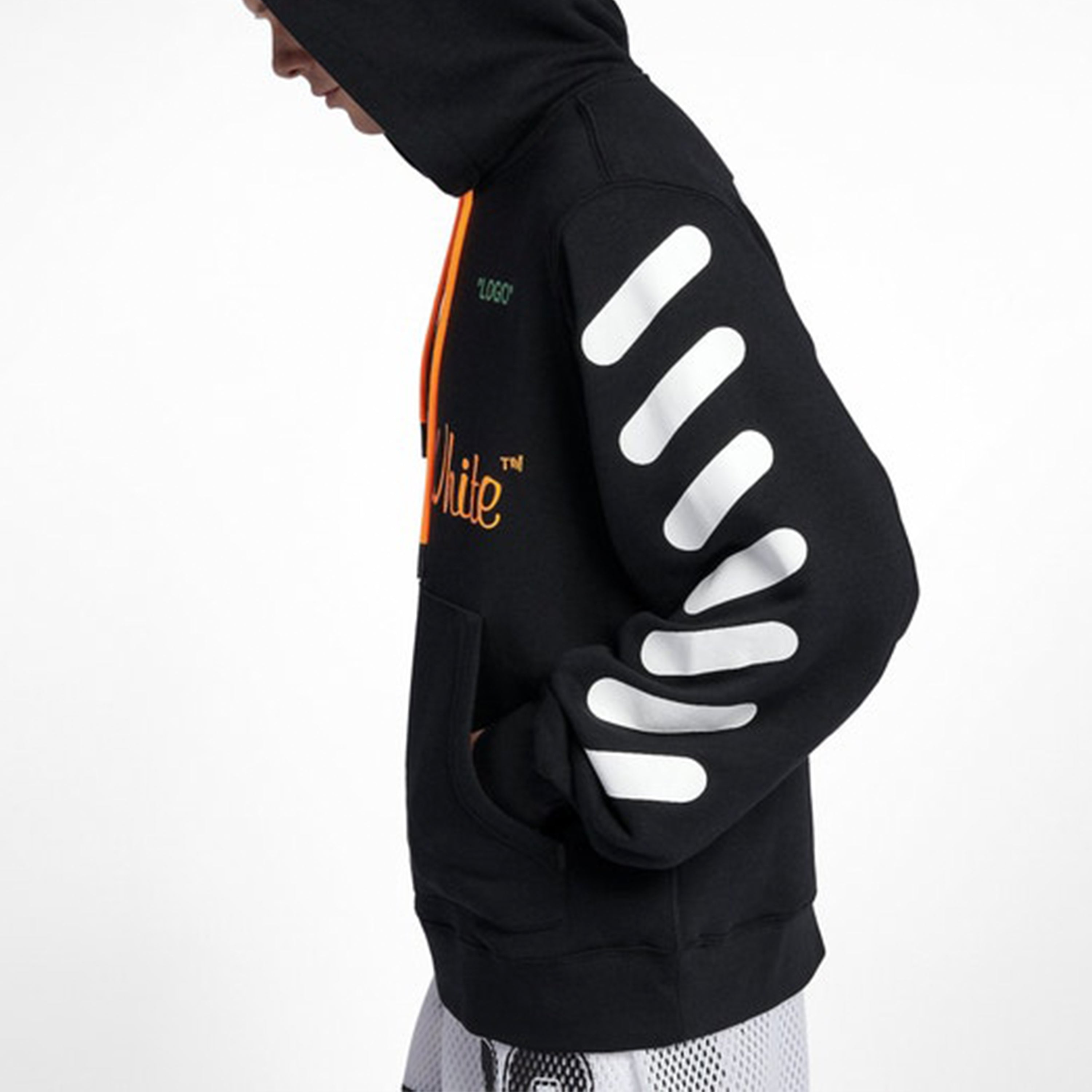 Nike x Off-White Hoodie 'Black Total Orange' AA3257-010 - 4