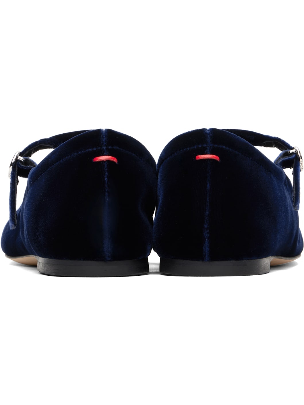 Navy Uma Velvet Mary-Jane Ballerina Flats - 2