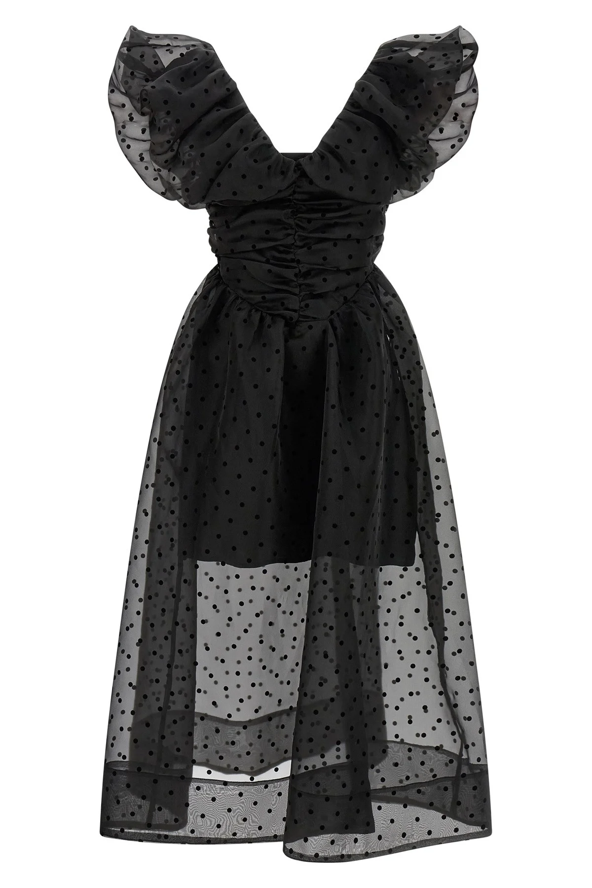 'Black Organza Ruched' dress - 1