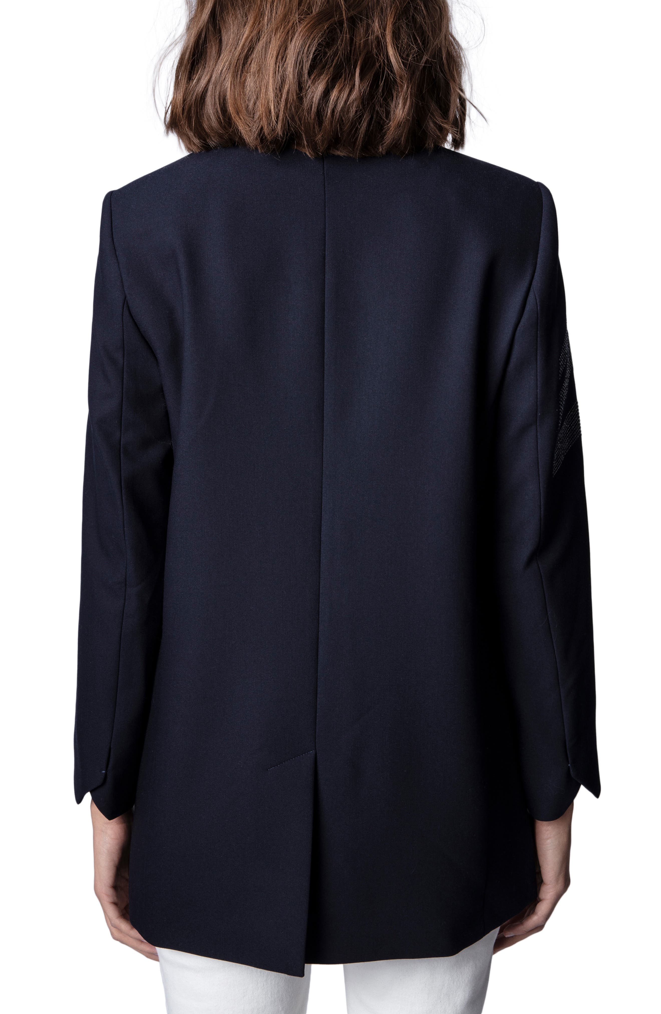 Zadig & Voltaire Viva Arrow Embellished Oversize Blazer in Encre at Nordstrom - 8