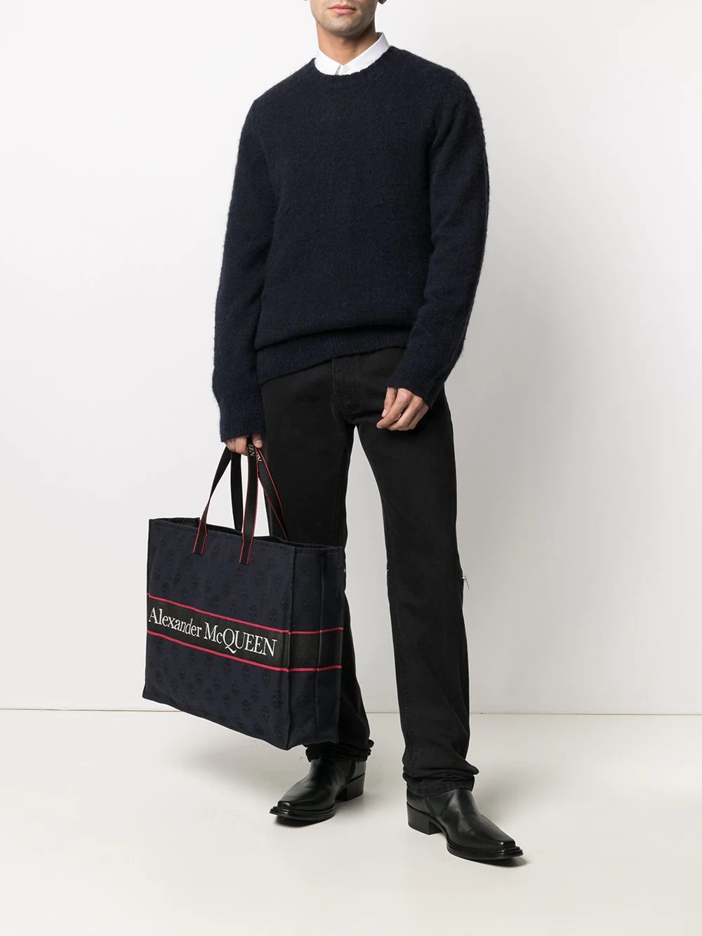 logo-jacquard canvas tote bag - 2