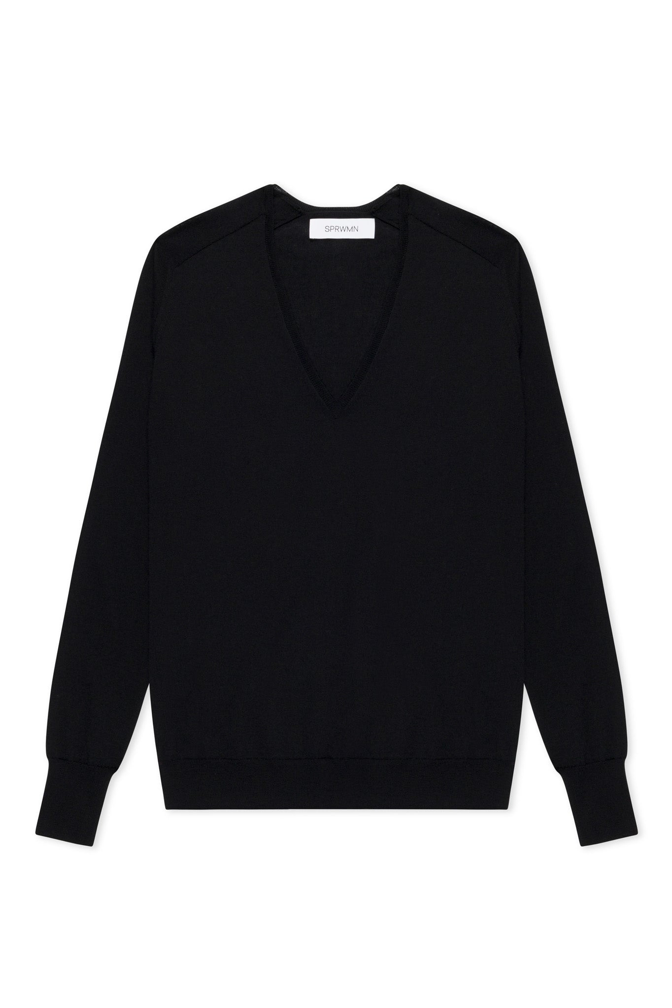 BLACK CASHMERE V-NECK SWEATER - 9