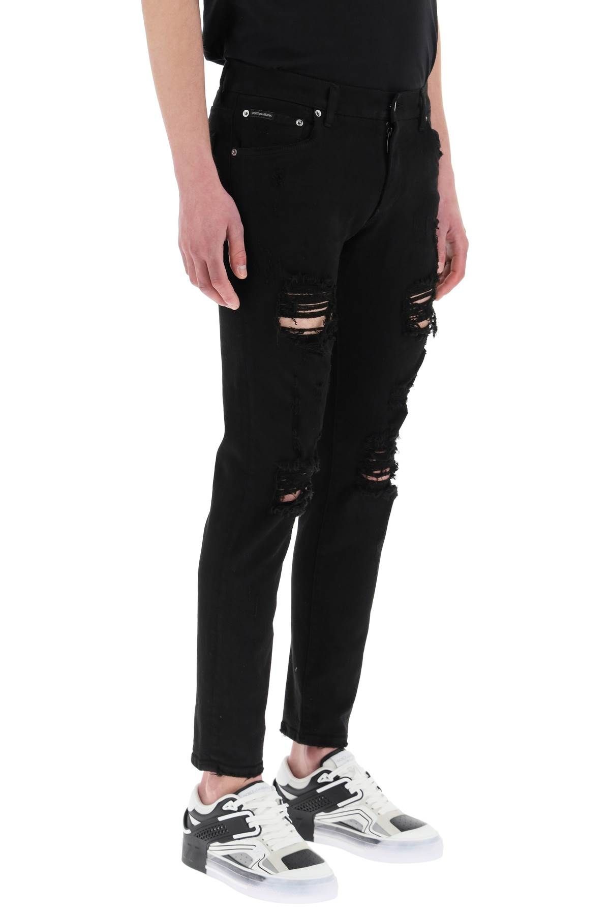 SLIM FIT JEANS WITH RIPS - 3