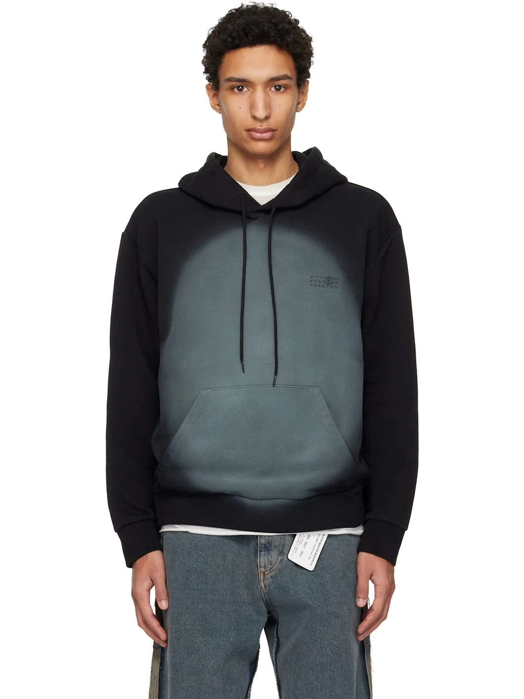 Black Spray Print Hoodie - 1