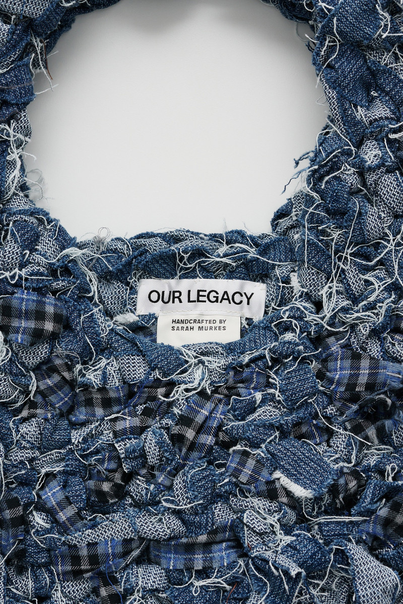 Our Legacy Crochet Bag Cantrell Blue Chain Twill outlook