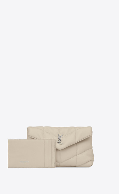 SAINT LAURENT puffer small pouch in quilted lambskin outlook