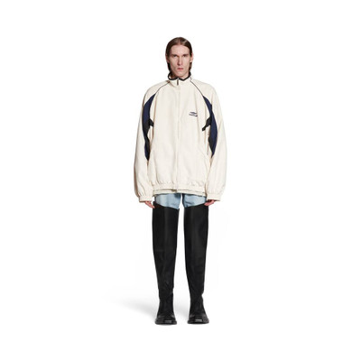 BALENCIAGA 3b Sports Icon Medium Fit Tracksuit Jacket in White outlook