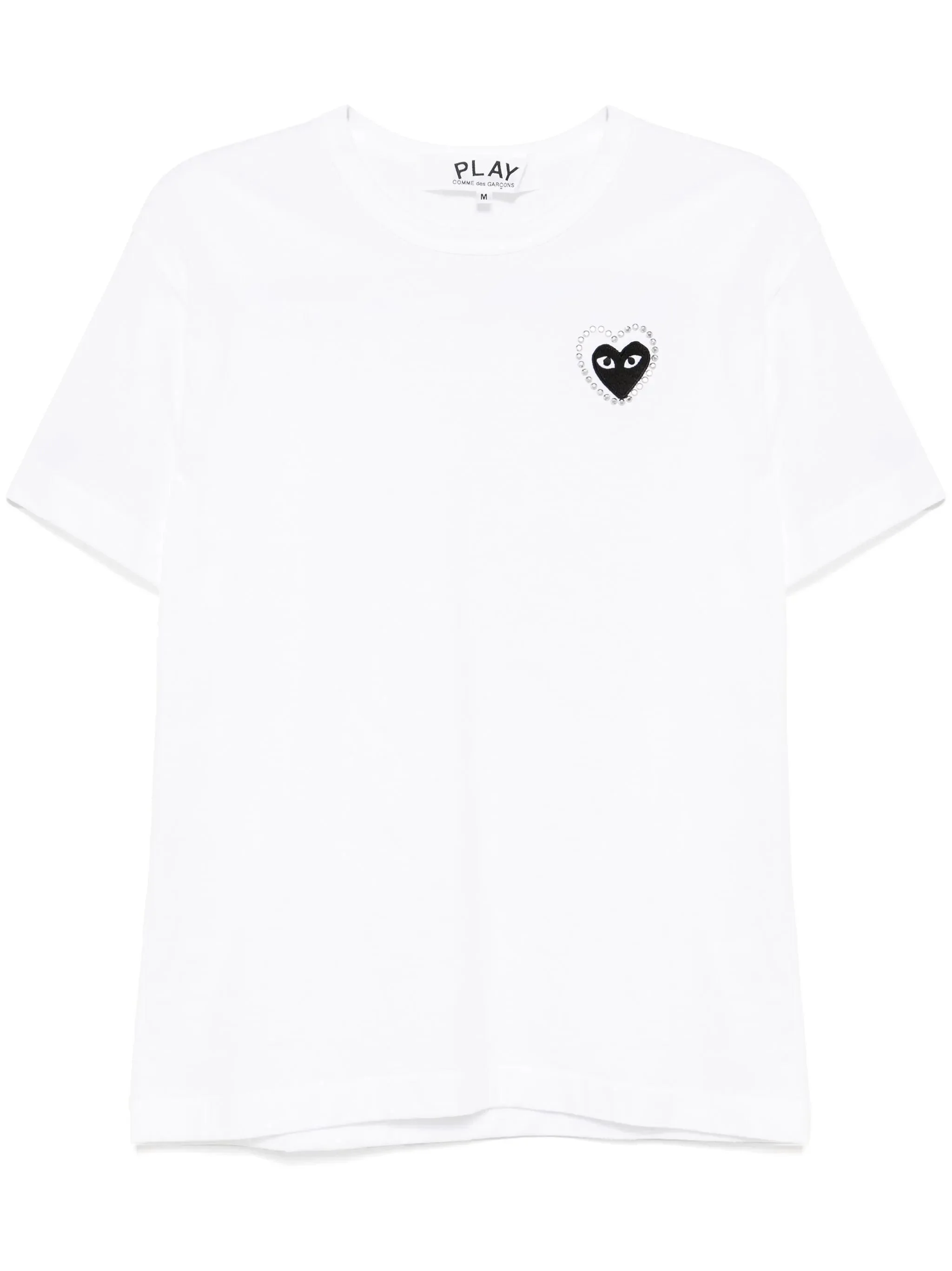UNISEX METALSTONE BLACK HEART T-SHIRT - WHITE - 1