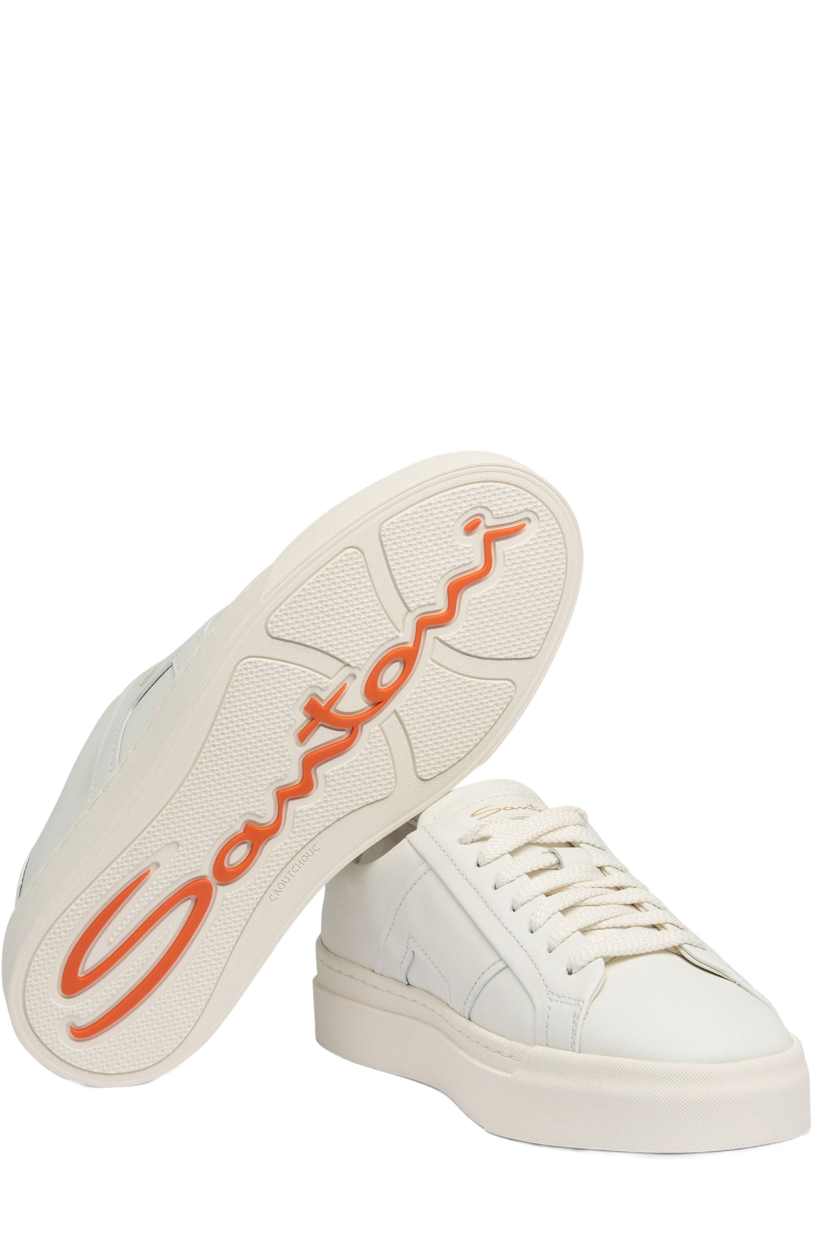Santoni Women's DBS Double Buckle Sneaker in White at Nordstrom - 4